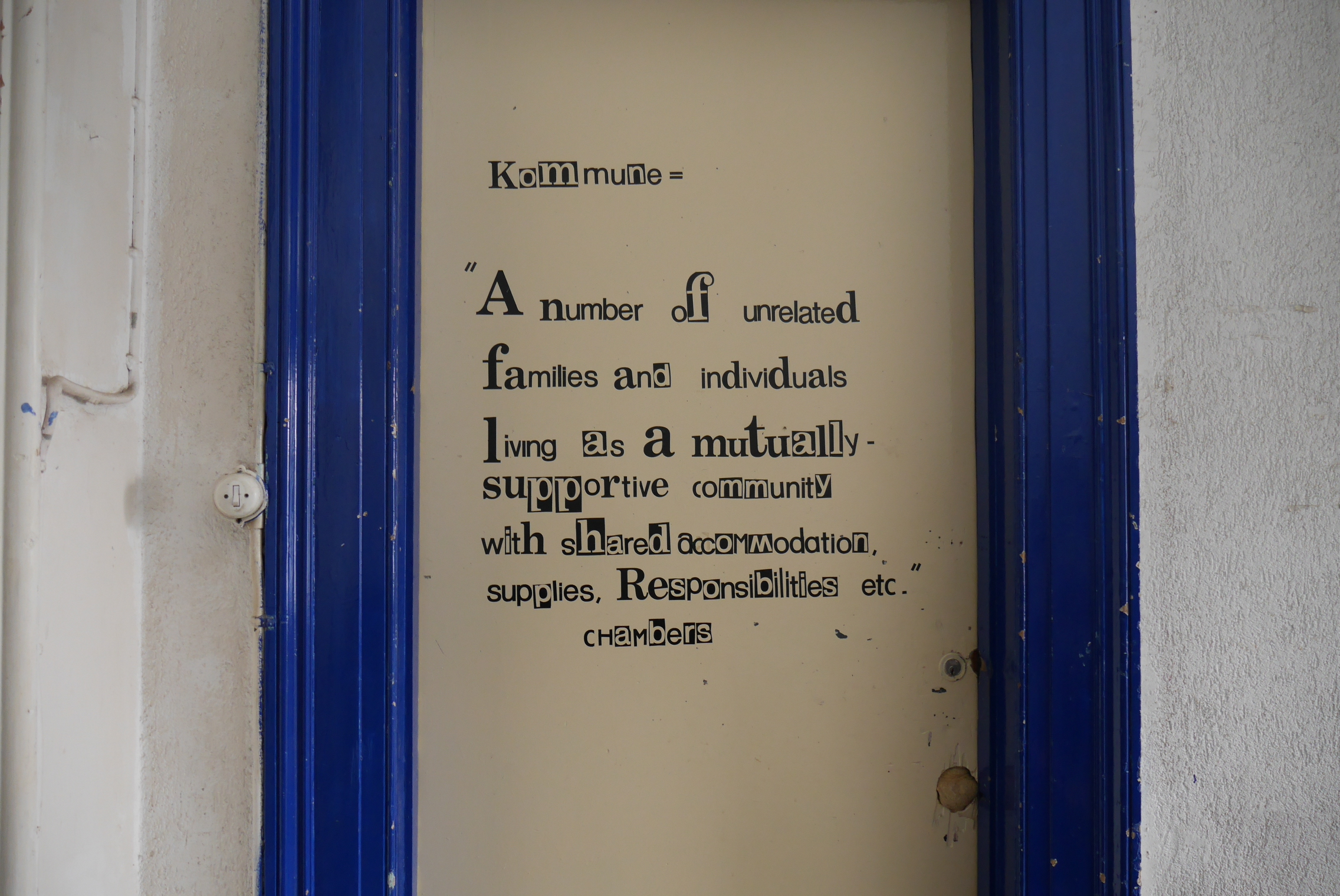 Quote on one of the doors in Poortgebouw.